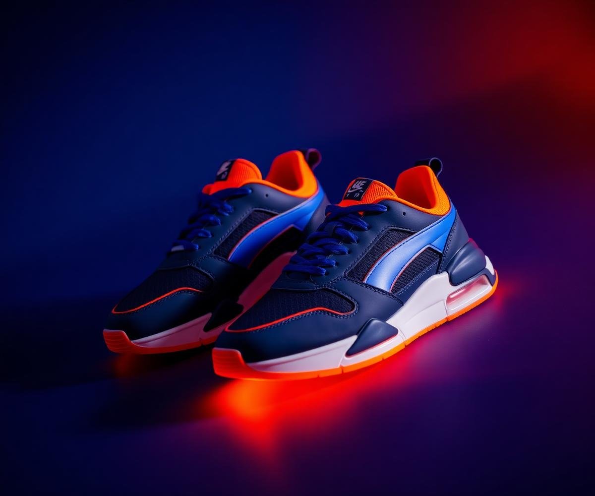 Featured premium sneakers in warm terracotta tones